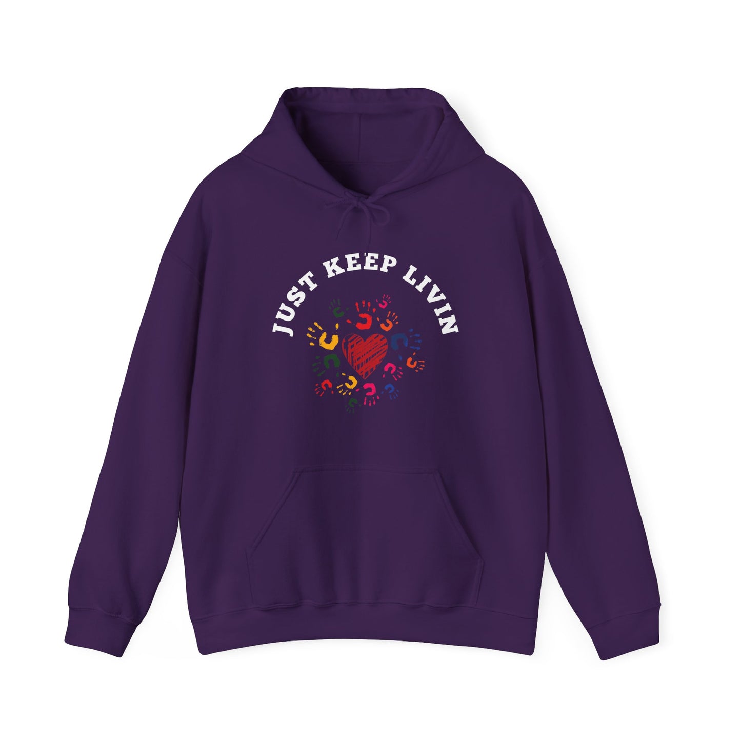 Just Keep Livin With Hand Prints Unisex Hoodie